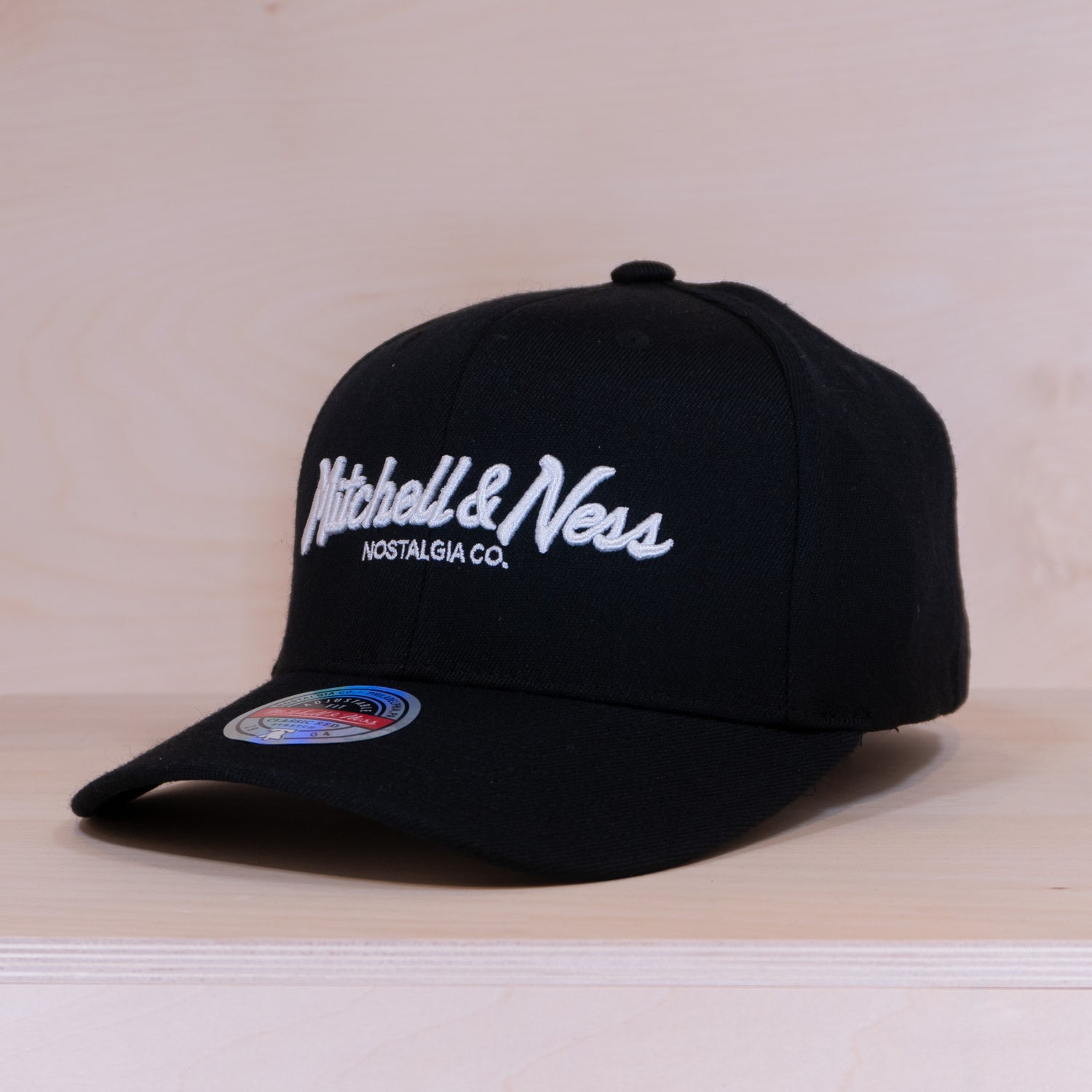 Mitchell & Ness Branded Pinscript Snapback Black/White