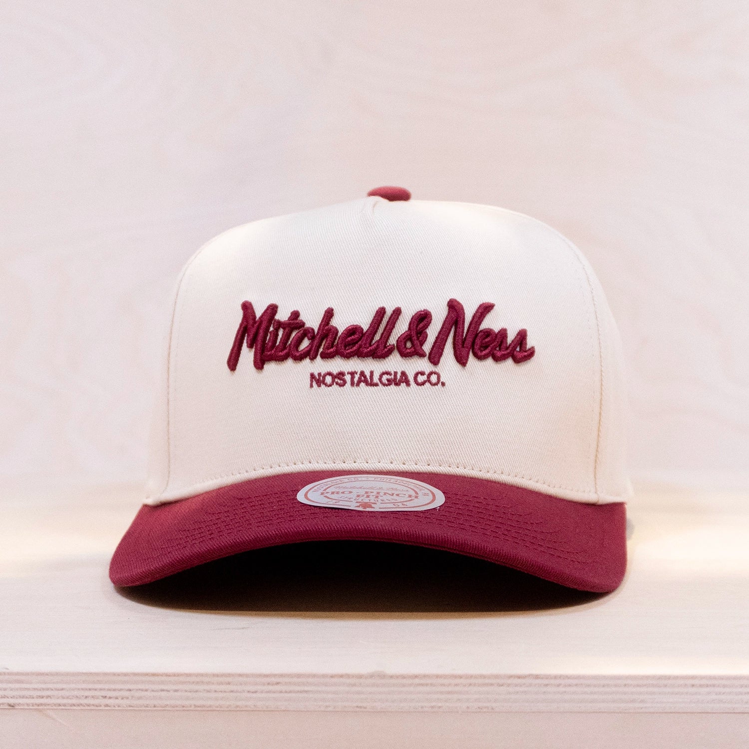 Mitchell & Ness Pinscript Pro Pinch A-Frame Cap Own Brand Wine/Cream