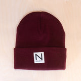 New Black Box Beanie Maroon
