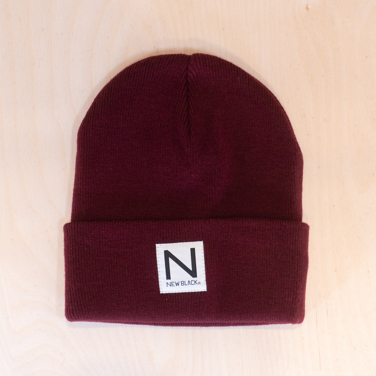 New Black Box Beanie Maroon