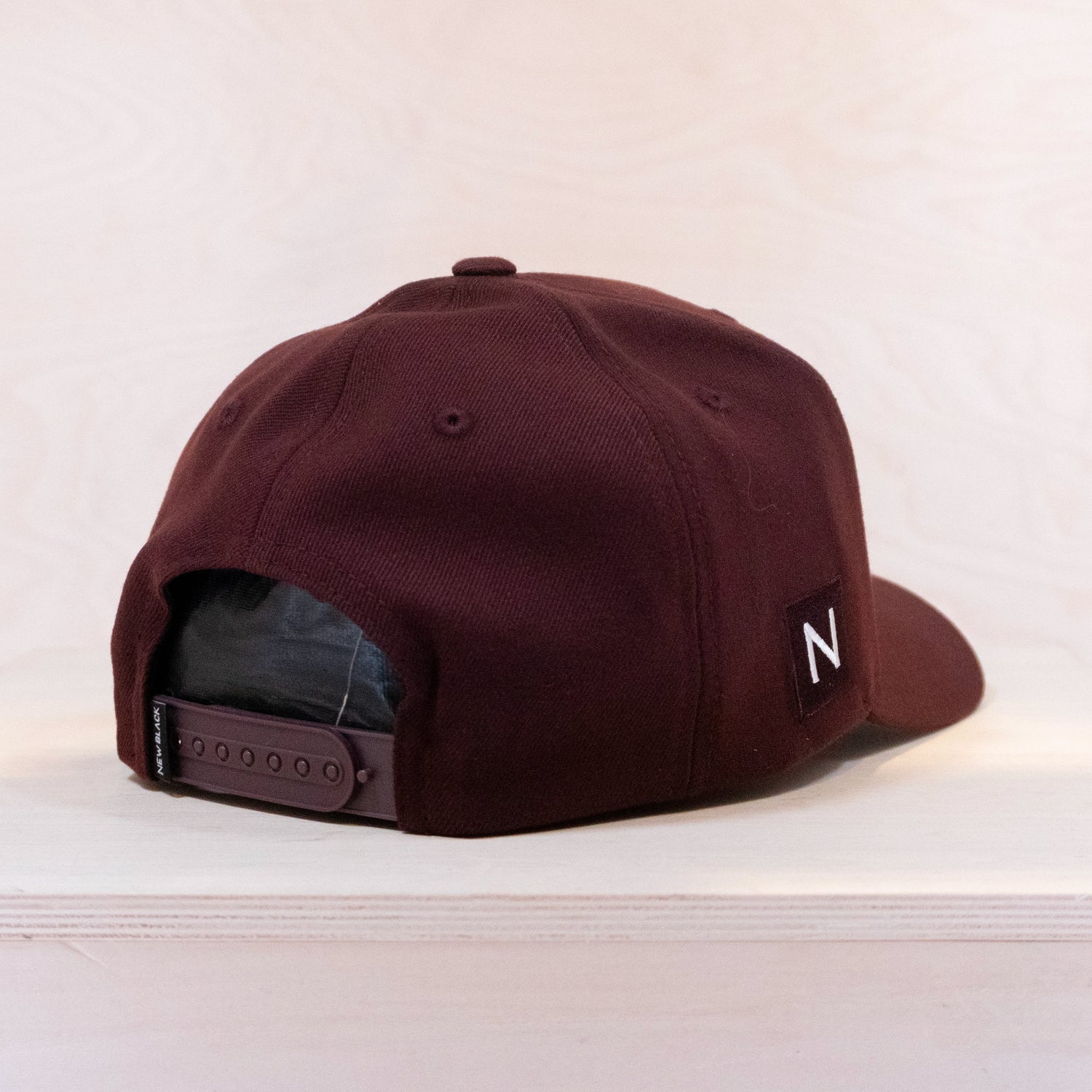 New Black Letter A-frame Cap Dark Burgundy