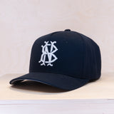 New Black Monogram A-Frame Cap Navy