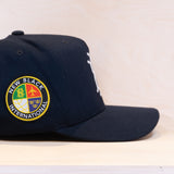 New Black Monogram A-Frame Cap Navy
