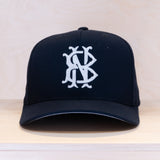 New Black Monogram A-Frame Cap Navy