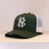 New Black Monogram Trucker Cap Olive