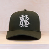 New Black Monogram Trucker Cap Olive