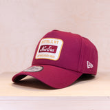 New Era 9FORTY Washed Patch E-Frame Cap Dark Red