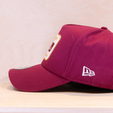 New Era 9FORTY Washed Patch E-Frame Cap Dark Red