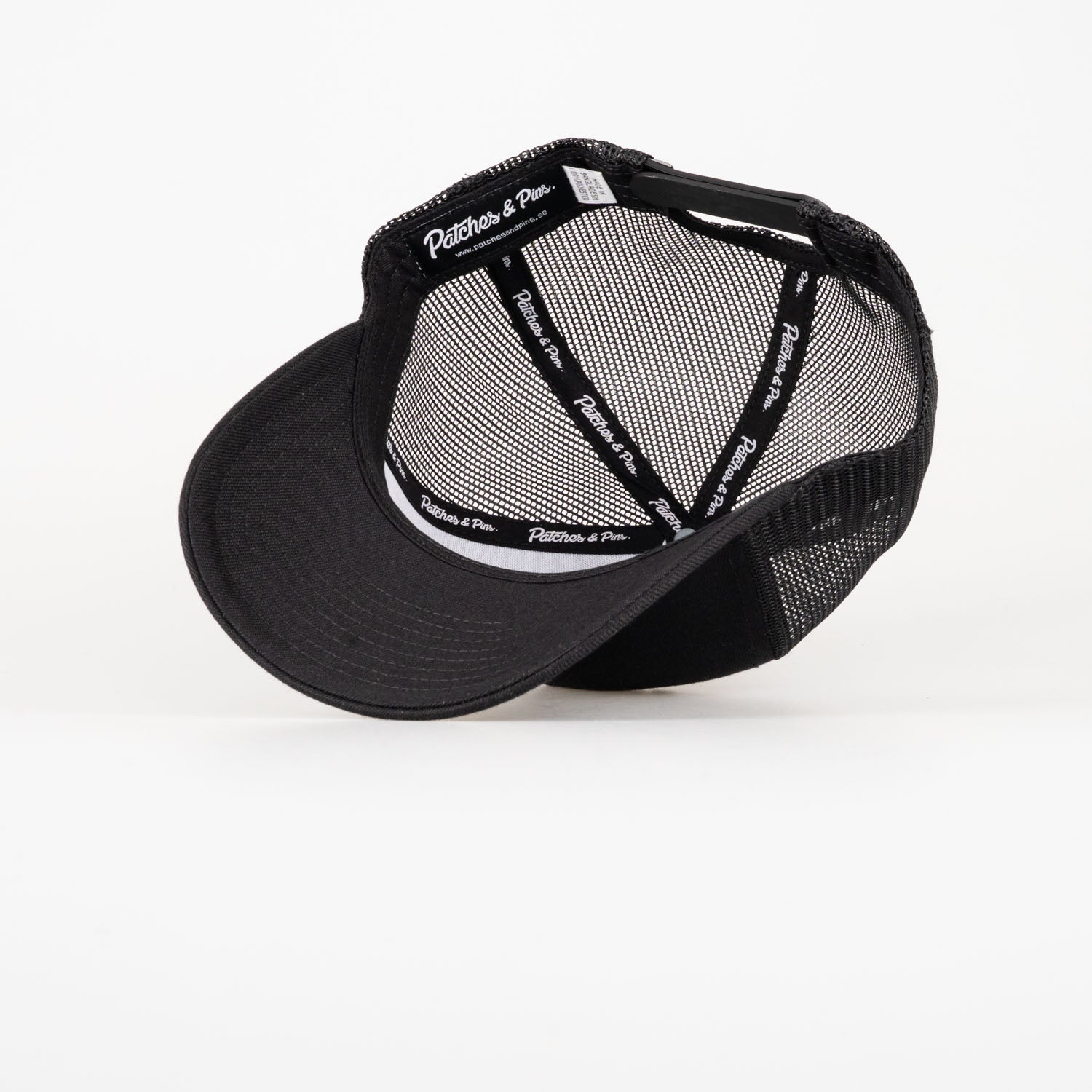 P&P Recycled Blank High Trucker Cap Black