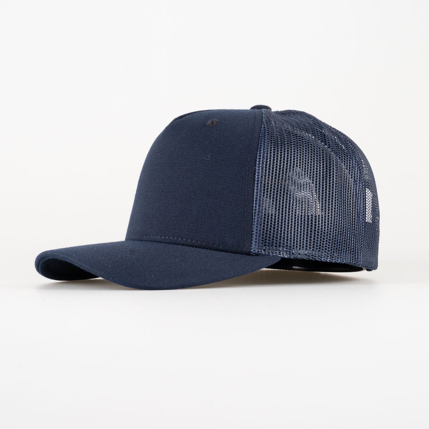 P&P Recycled Blank High Trucker Cap Navy