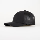 P&P Recycled Blank Low Trucker Cap Black