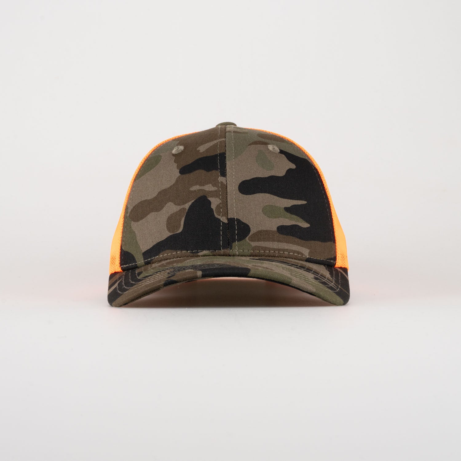 P&P Blank Low Trucker Cap Camo/Orange