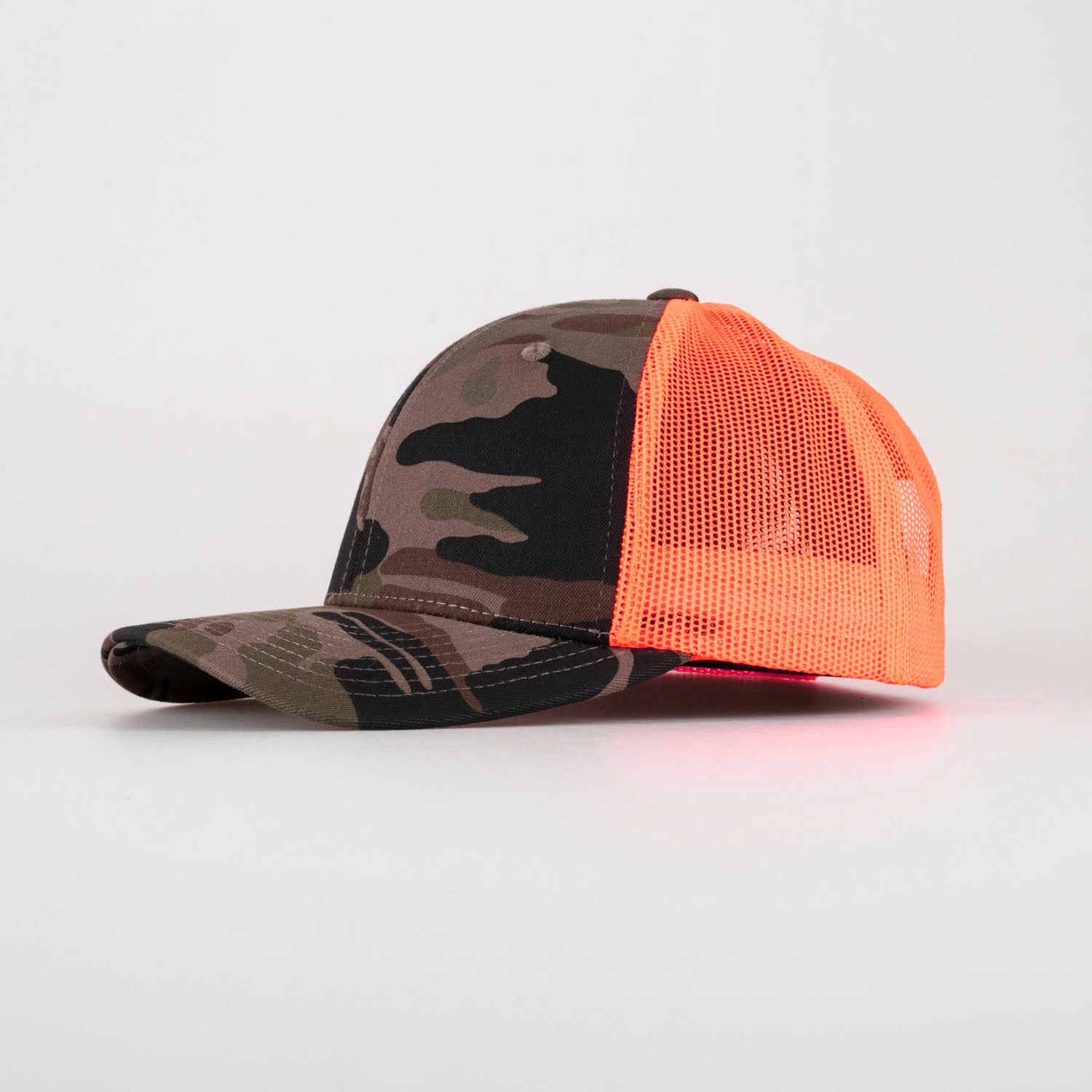 P&P Blank Low Trucker Cap Camo/Orange