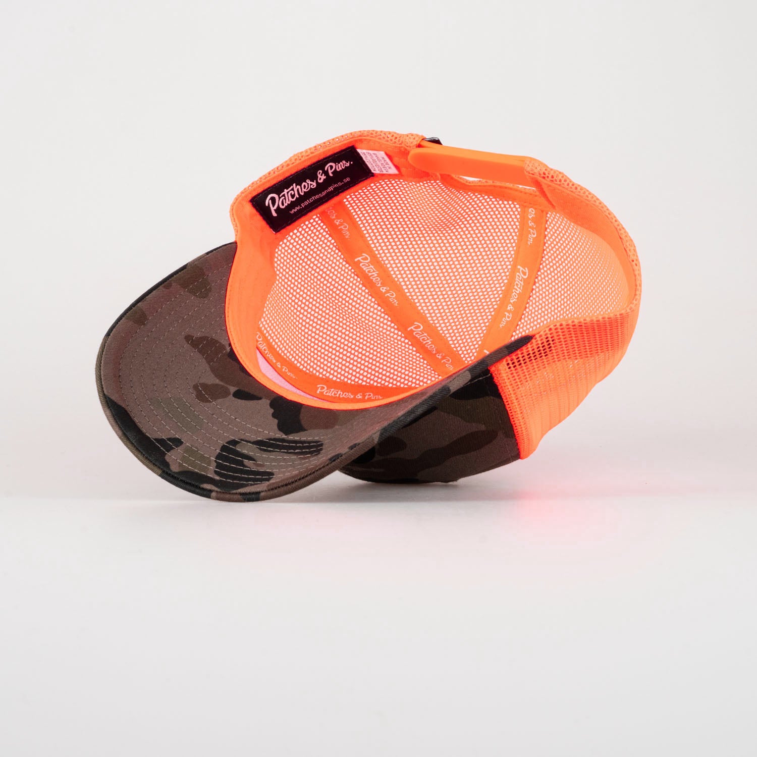 P&P Blank Low Trucker Cap Camo/Orange
