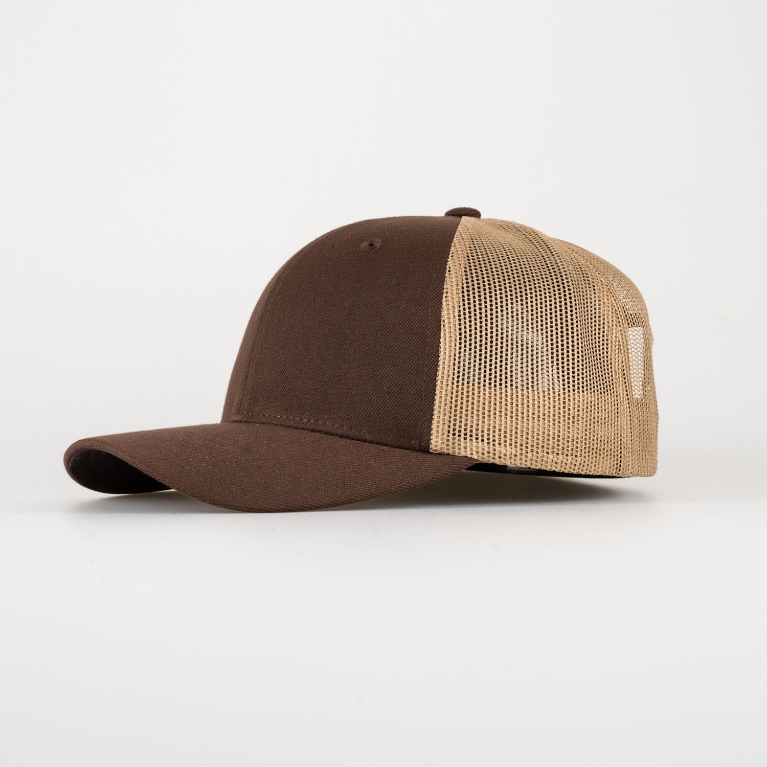 P&P Recycled Blank Low Trucker Cap Dk Brown / Lt Brown