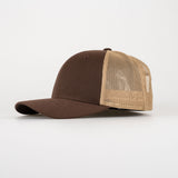 P&P Recycled Blank Low Trucker Cap Dk Brown / Lt Brown
