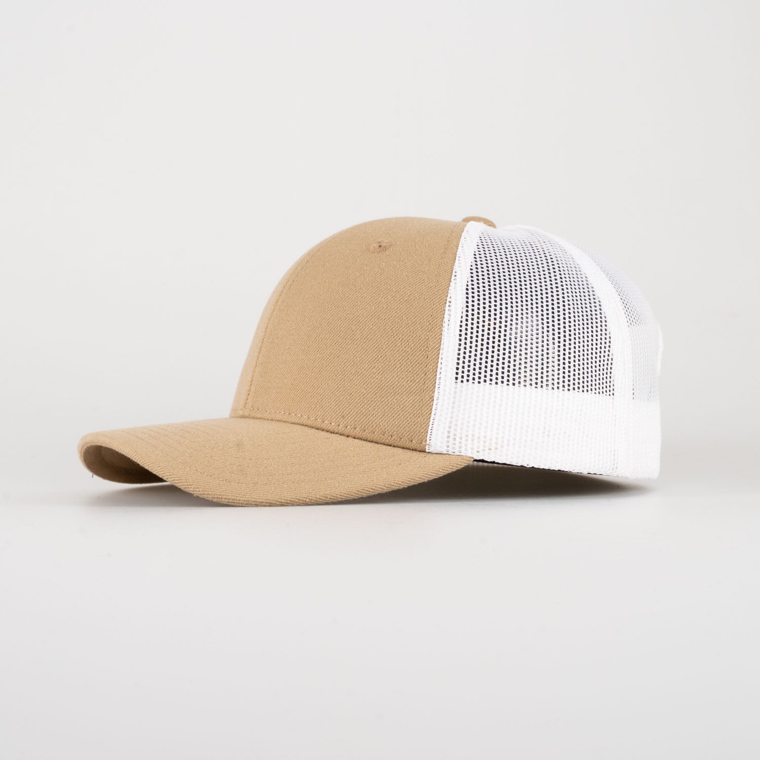 P&P Recycled Blank Low Trucker Cap Khaki / White