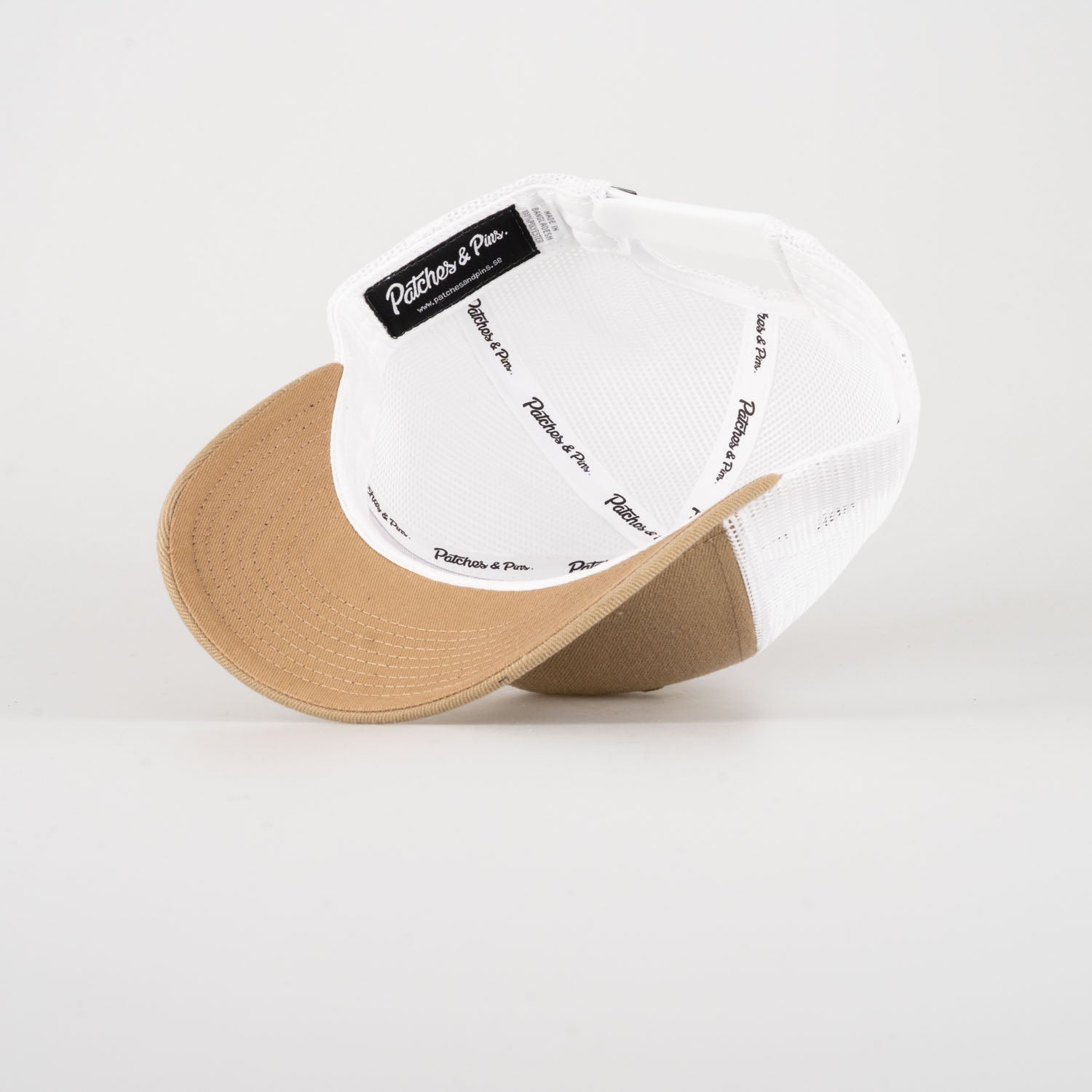 P&P Recycled Blank Low Trucker Cap Khaki / White