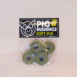 Pig Skateboard Bushings Soft 81A Green