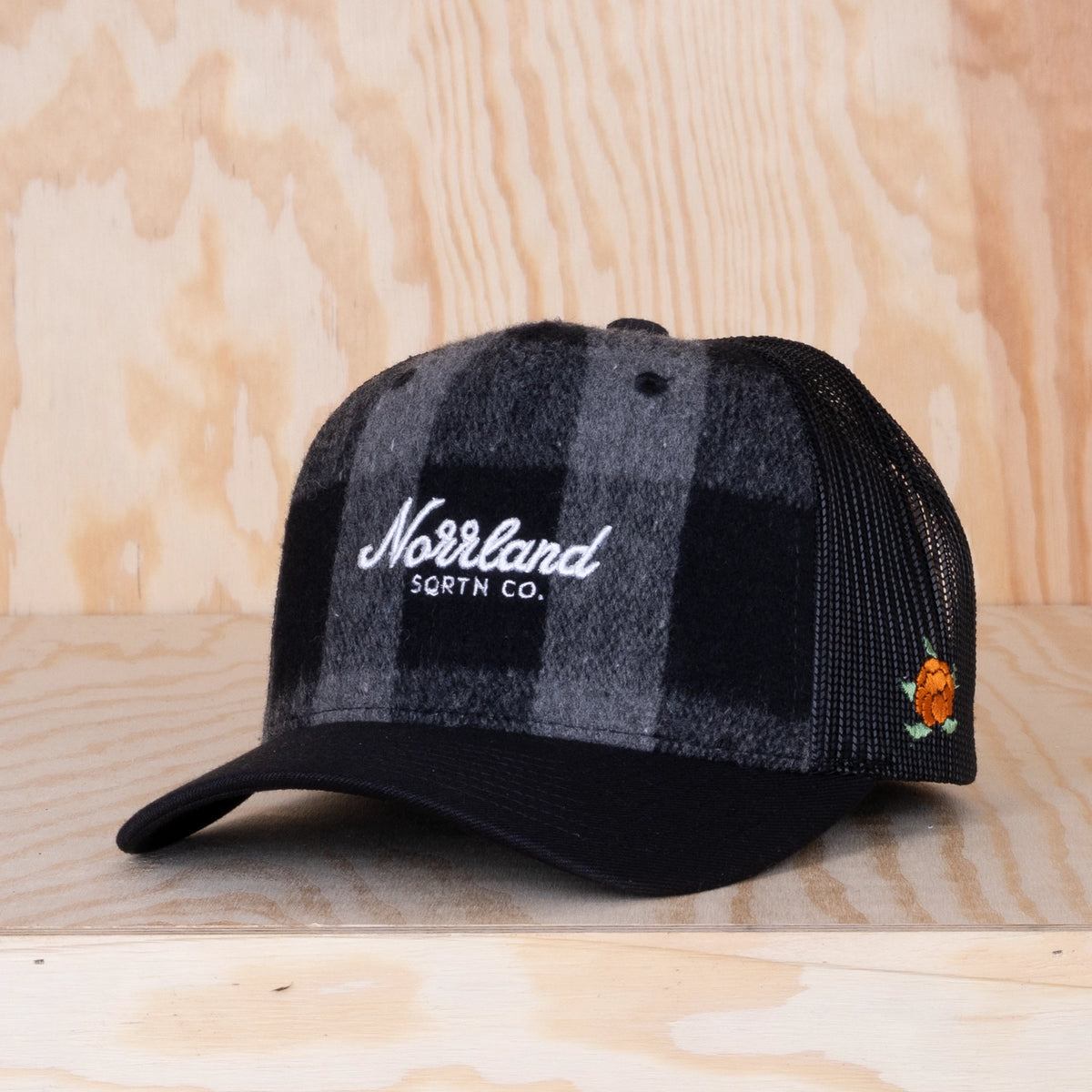 Sqrtn TGN Script Trucker Cap Lumberjack Grey