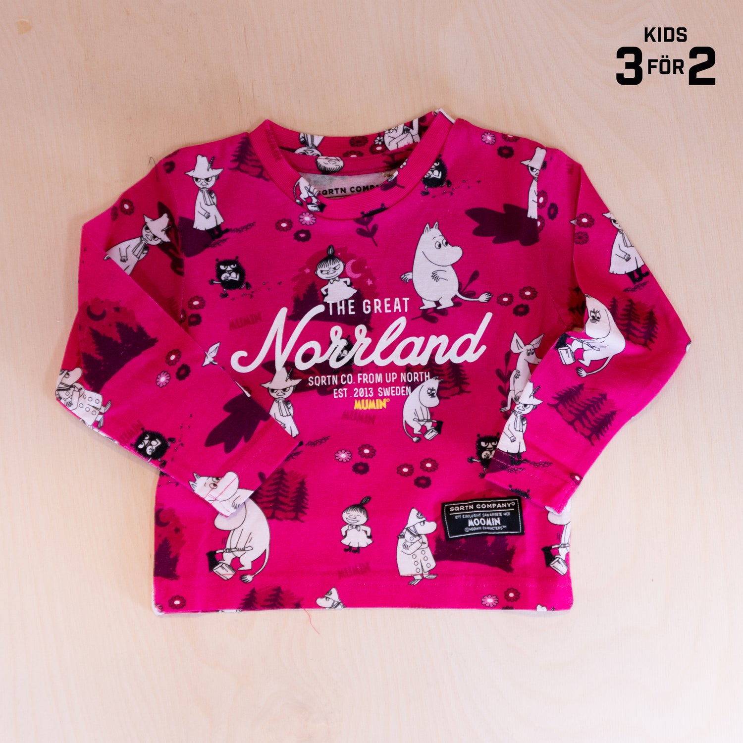 Sqrtn Great Norrland Kids Longsleeve Mumin Hot Pink