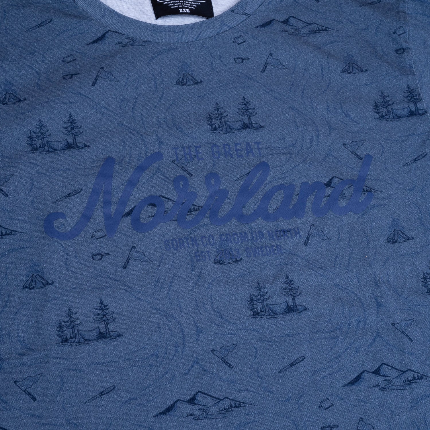 Sqrtn Great Norrland T-shirt Stream Indigo Blue