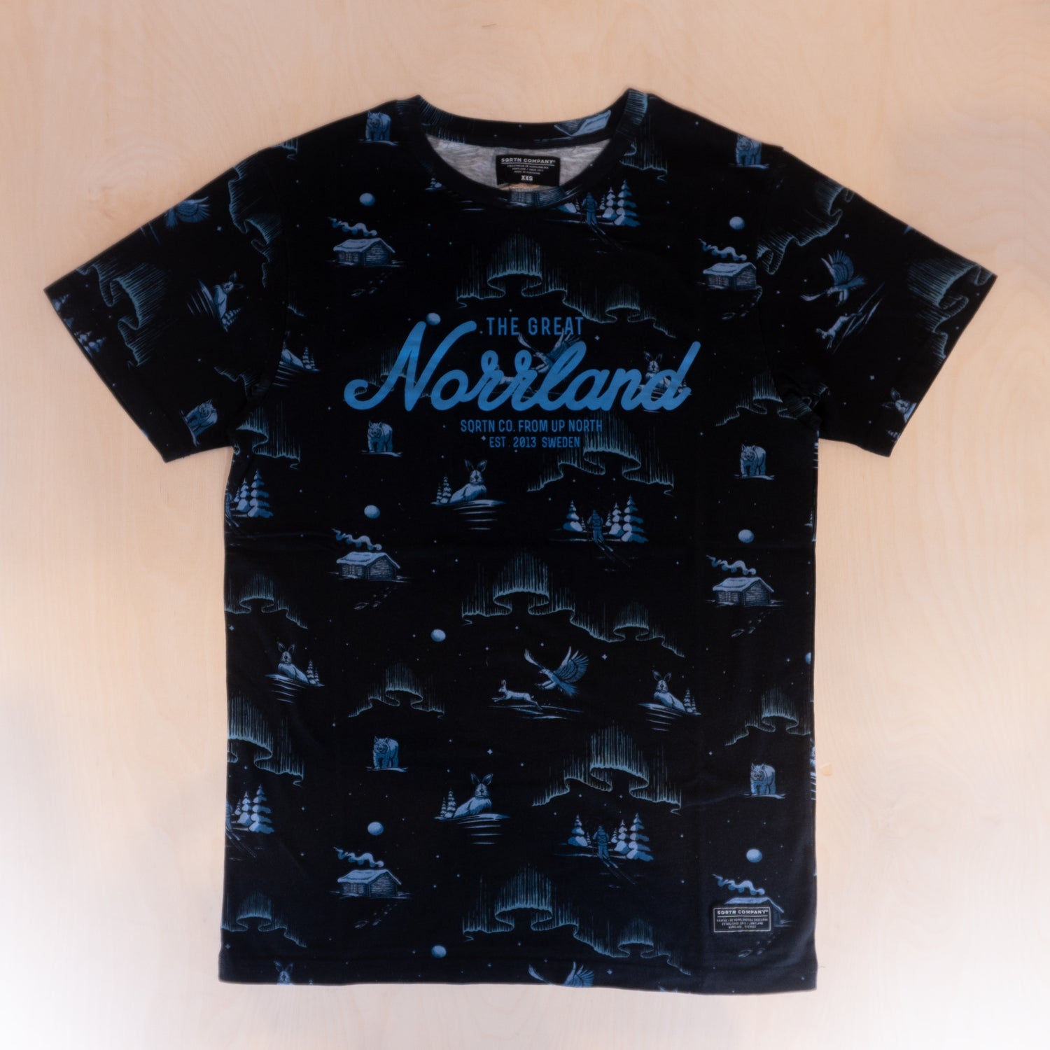 Sqrtn Great Norrland T-shirt Vinternatt Black