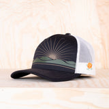 Sqrtn Mountain Line Low Trucker Cap Black