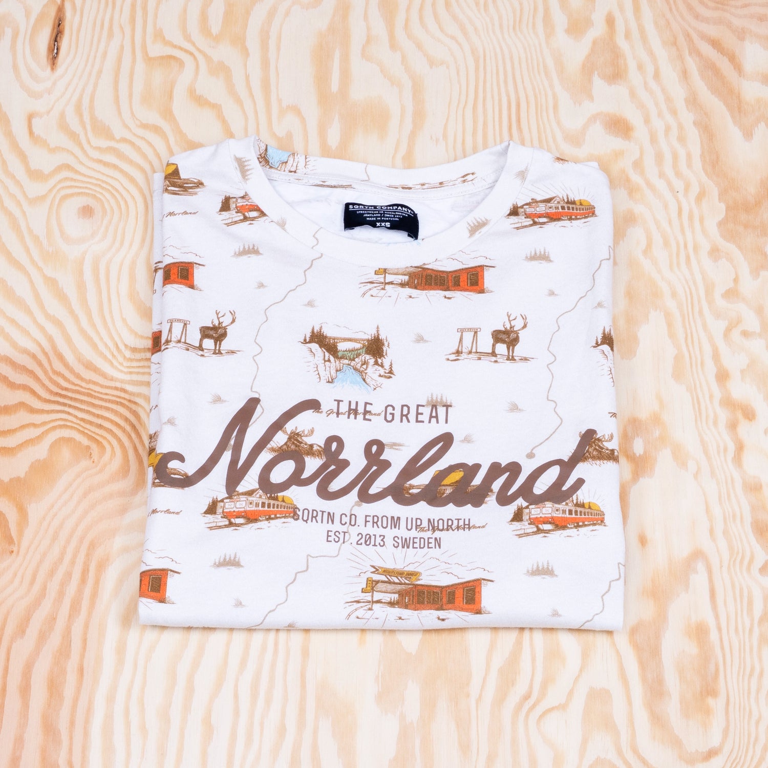 Sqrtn Great Norrland T-shirt Inlandsresan Cream