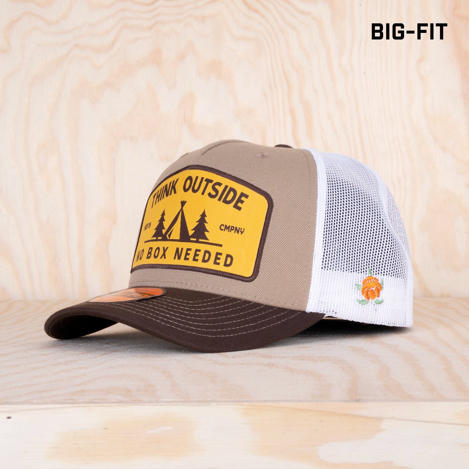 Sqrtn Outside Big-Fit Trucker Cap Khaki