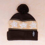 Sqrtn TGN Patch Pom Pom Beanie Brown