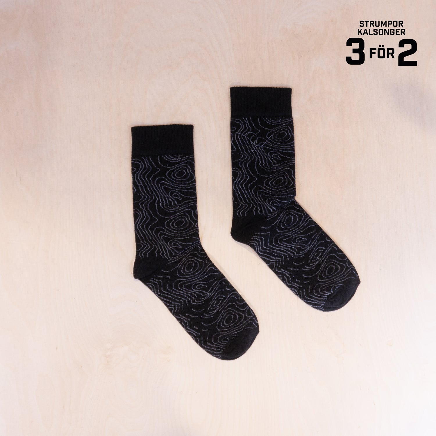 Sqrtn Topografi Sock Black