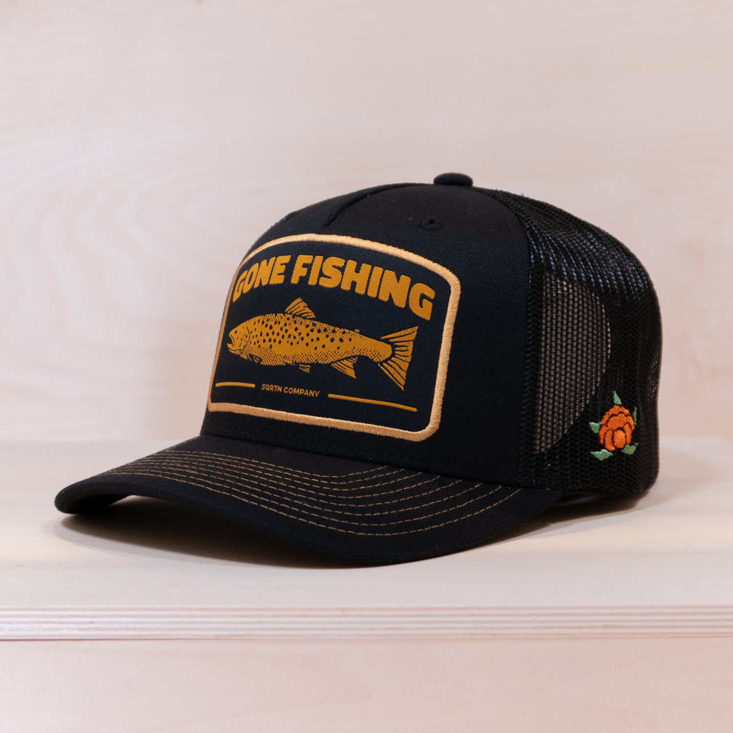 Sqrtn Trout Hooked Trucker Cap Black