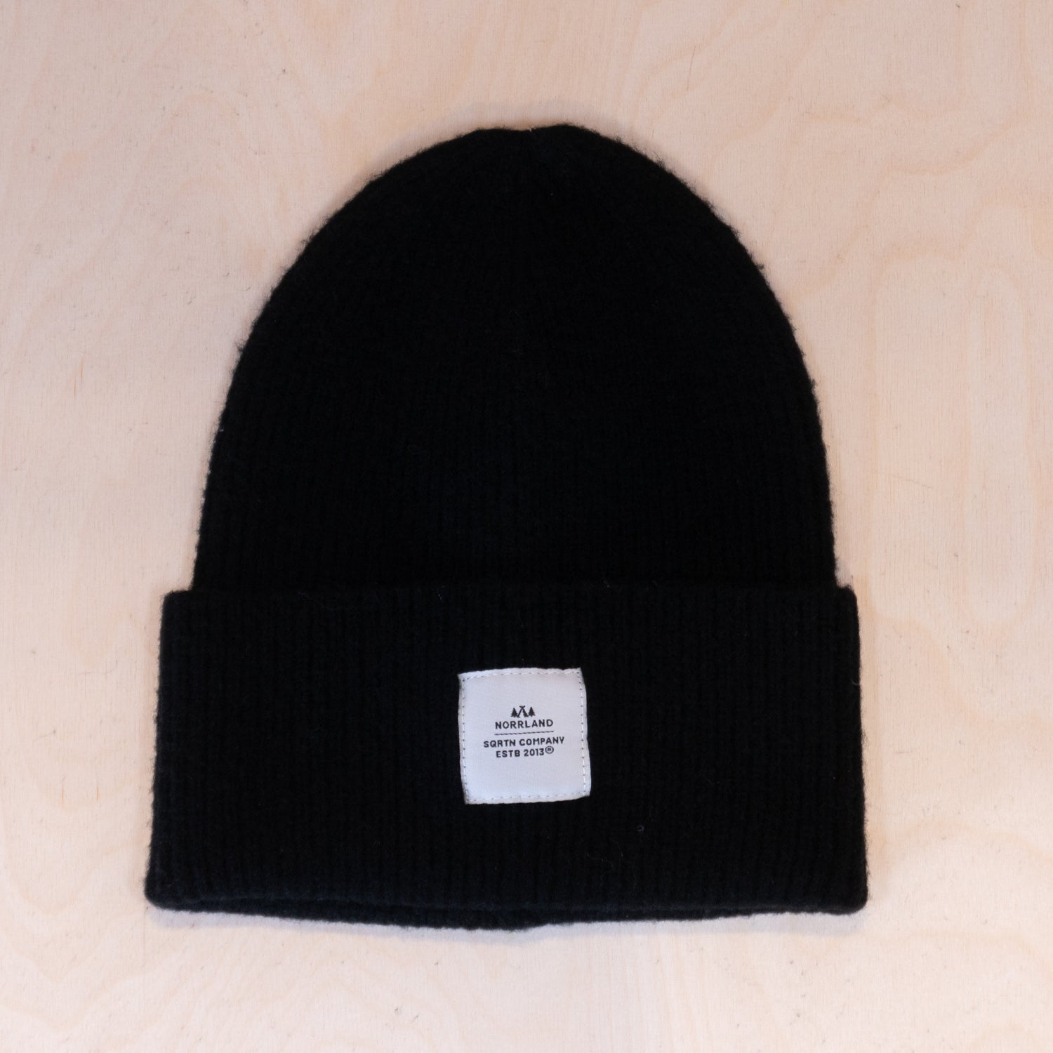 Sqrtn Wood Raw Beanie Black