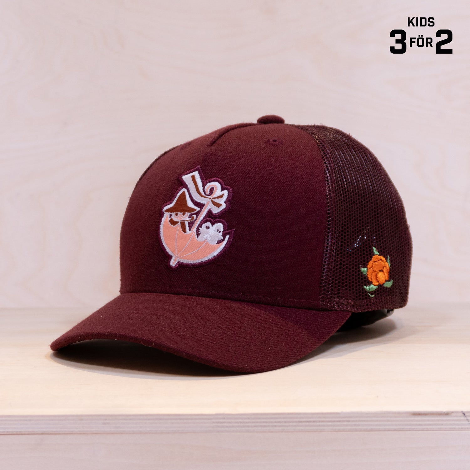 Sqrtn Umbrella Kids Trucker Cap Mumin Burgundy