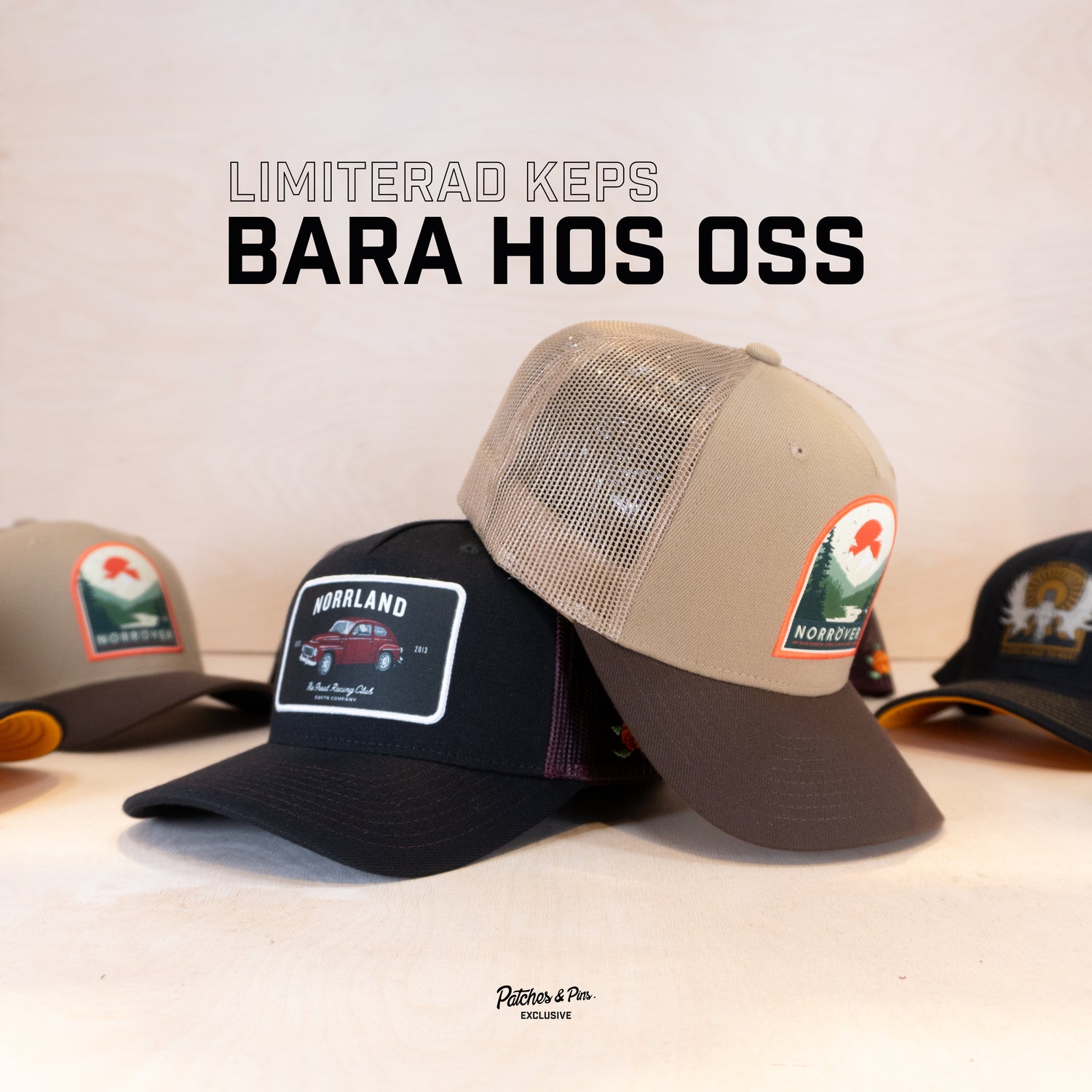 Sqrtn Patches Exclusive Goods Trucker Cap Khaki