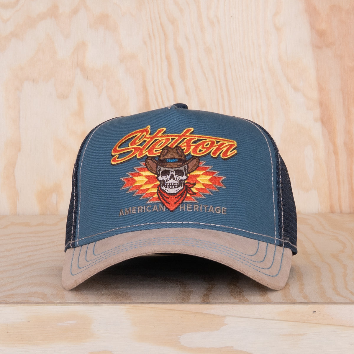 Stetson Cowboy Trucker Cap Beige/Blue