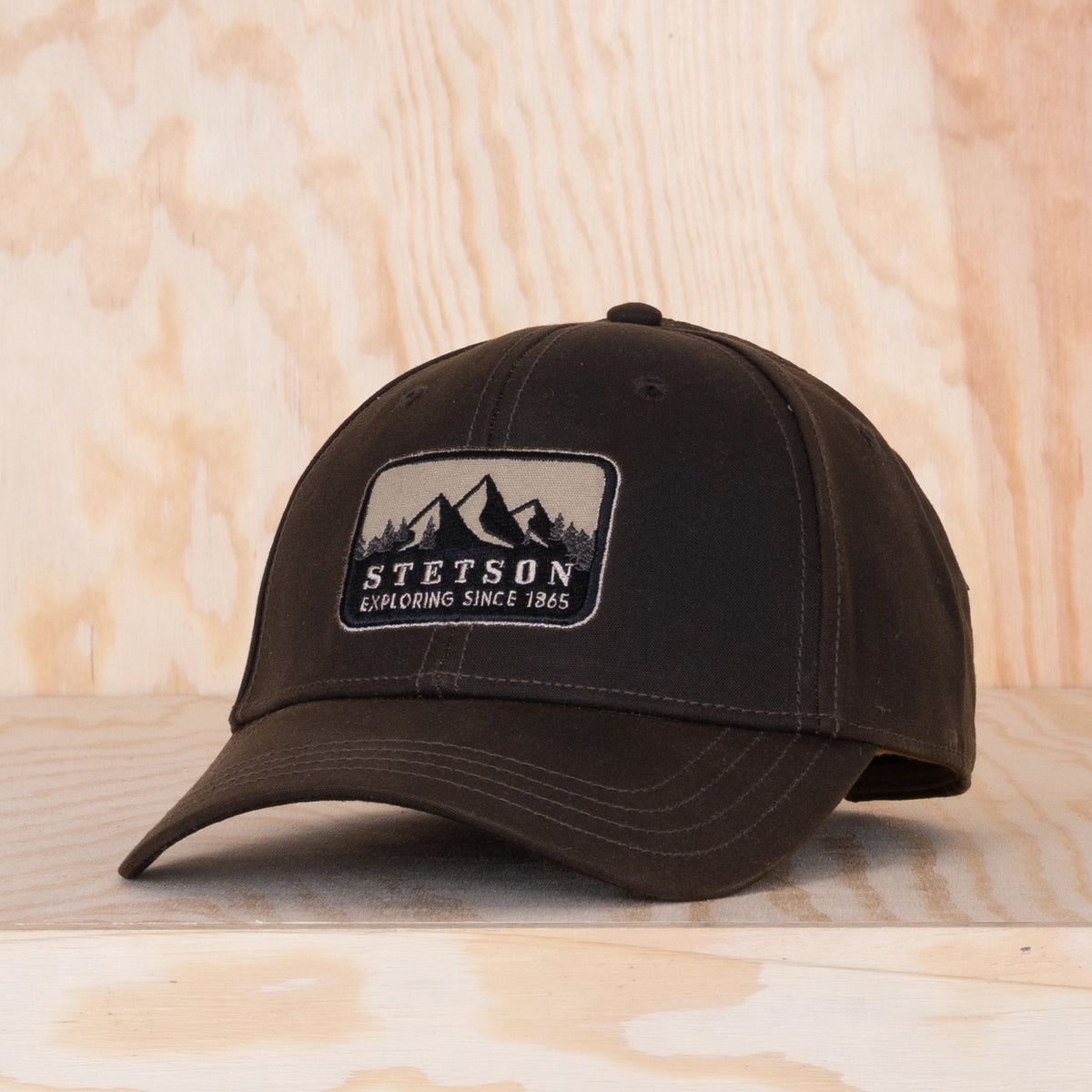 Stetson Waxed Cotton Baseball Cap Dark Chocolate