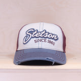 Stetson Baseball Cap Vintage Distressed Light blue/Red