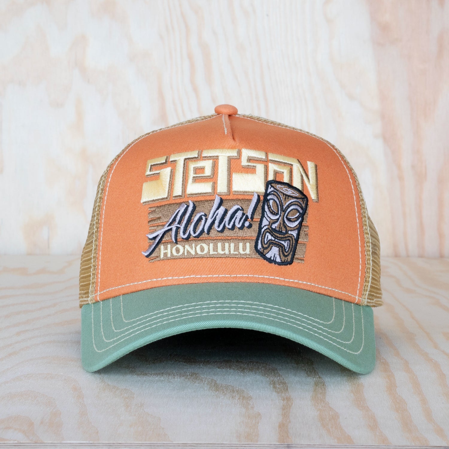 Stetson Honolulu Trucker Cap Orange/Green