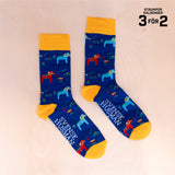 Svensk Husman Dalahäst Strumpor Blue