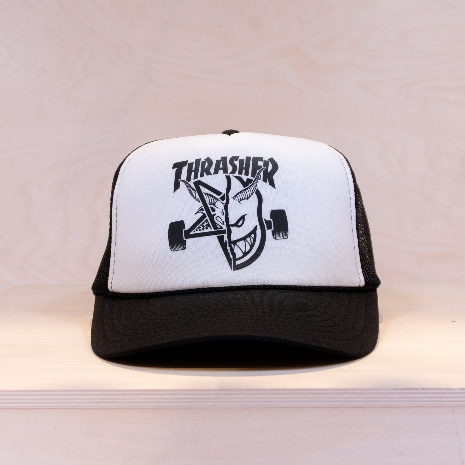 Thrasher X Spitfire Thrash & Burn Trucker Cap Black/White
