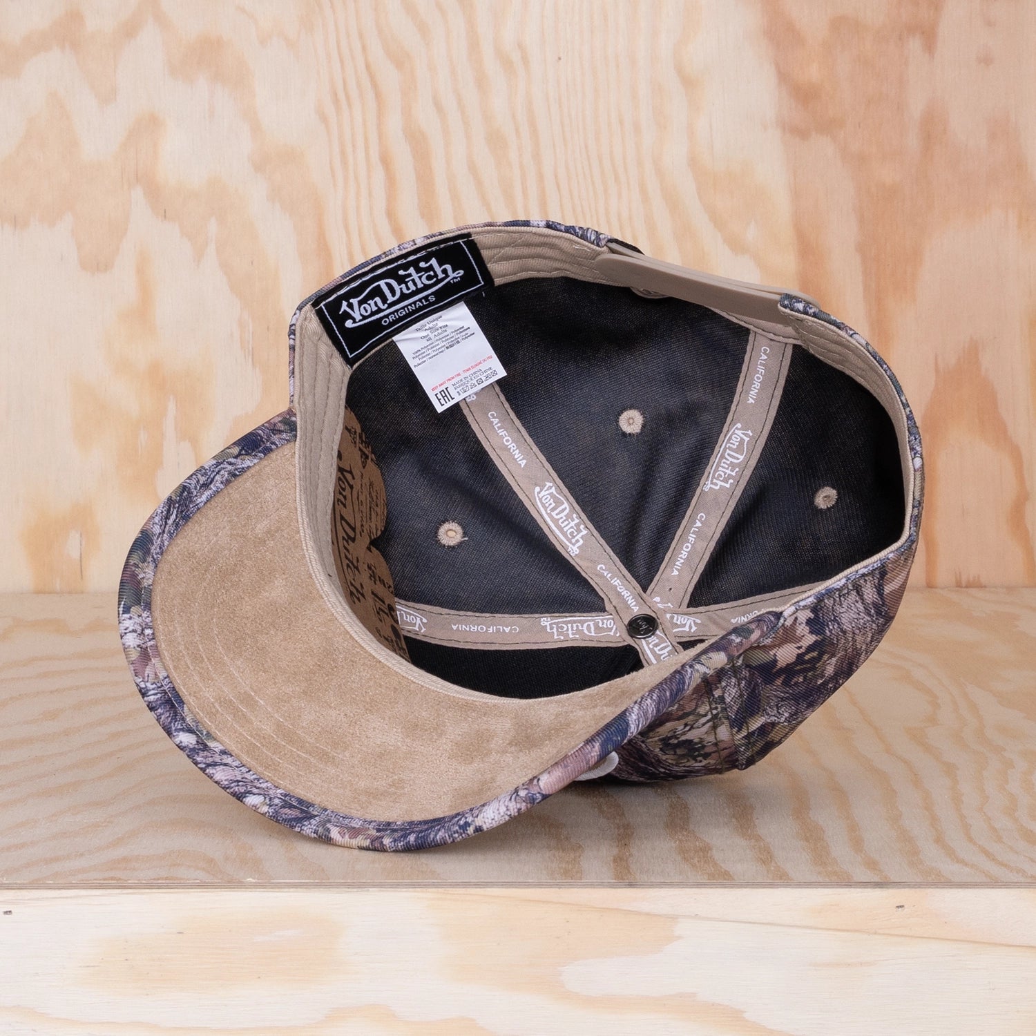 Von Dutch Oval Patch A-Frame Cap Camo Grey
