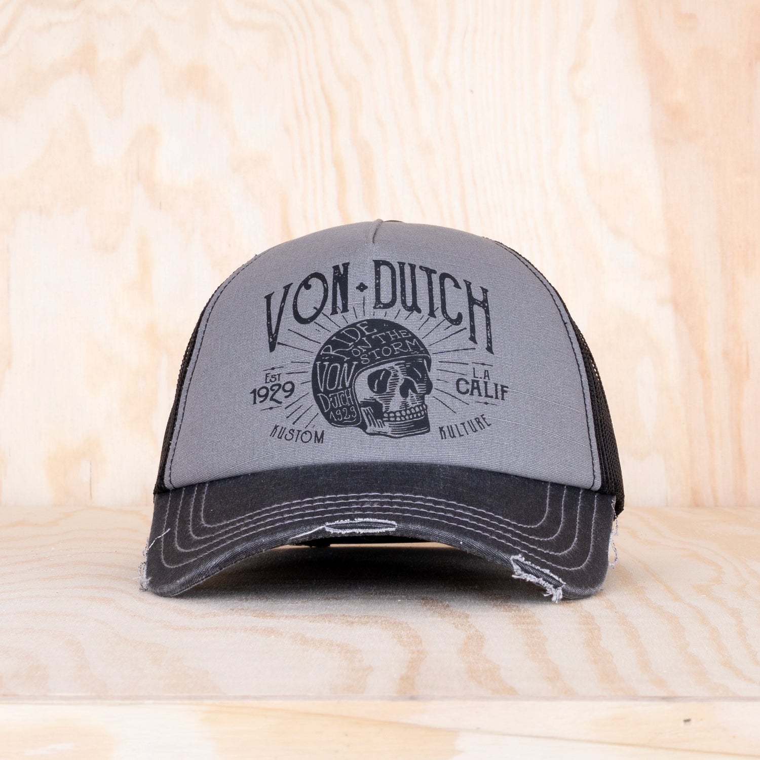 Von Dutch Screen print Foam Trucker Cap Black/Grey