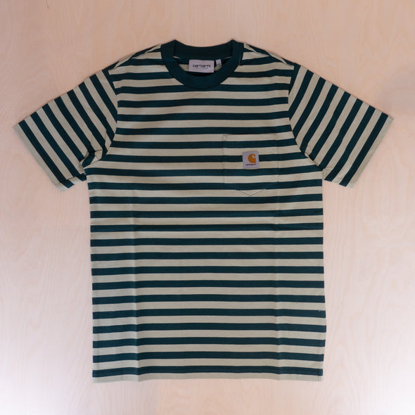 Carhartt S/S Scotty Pocket T-shirt Striped Botanic/ Agave
