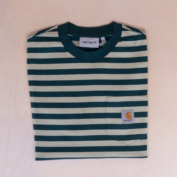 Carhartt S/S Scotty Pocket T-shirt Striped Botanic/ Agave