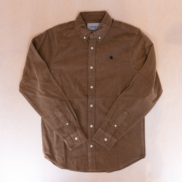 Carhartt WIP L/S Madison Fine Cord Shirt Buffalo/Black
