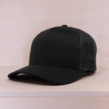 P&P Blank Hooked Trucker Cap Black
