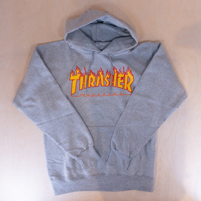 Thrasher Flame Logo Hood Grey